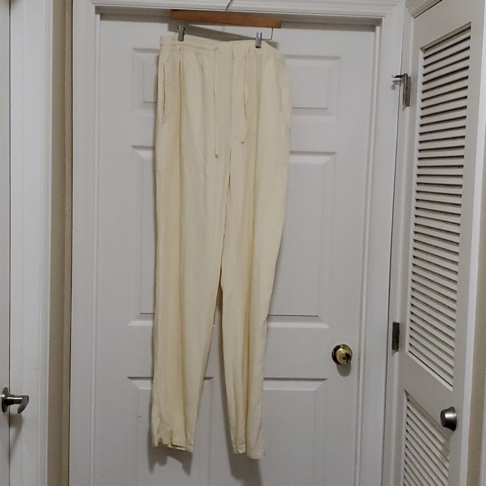 Baracuta cream woman elastic waist pants